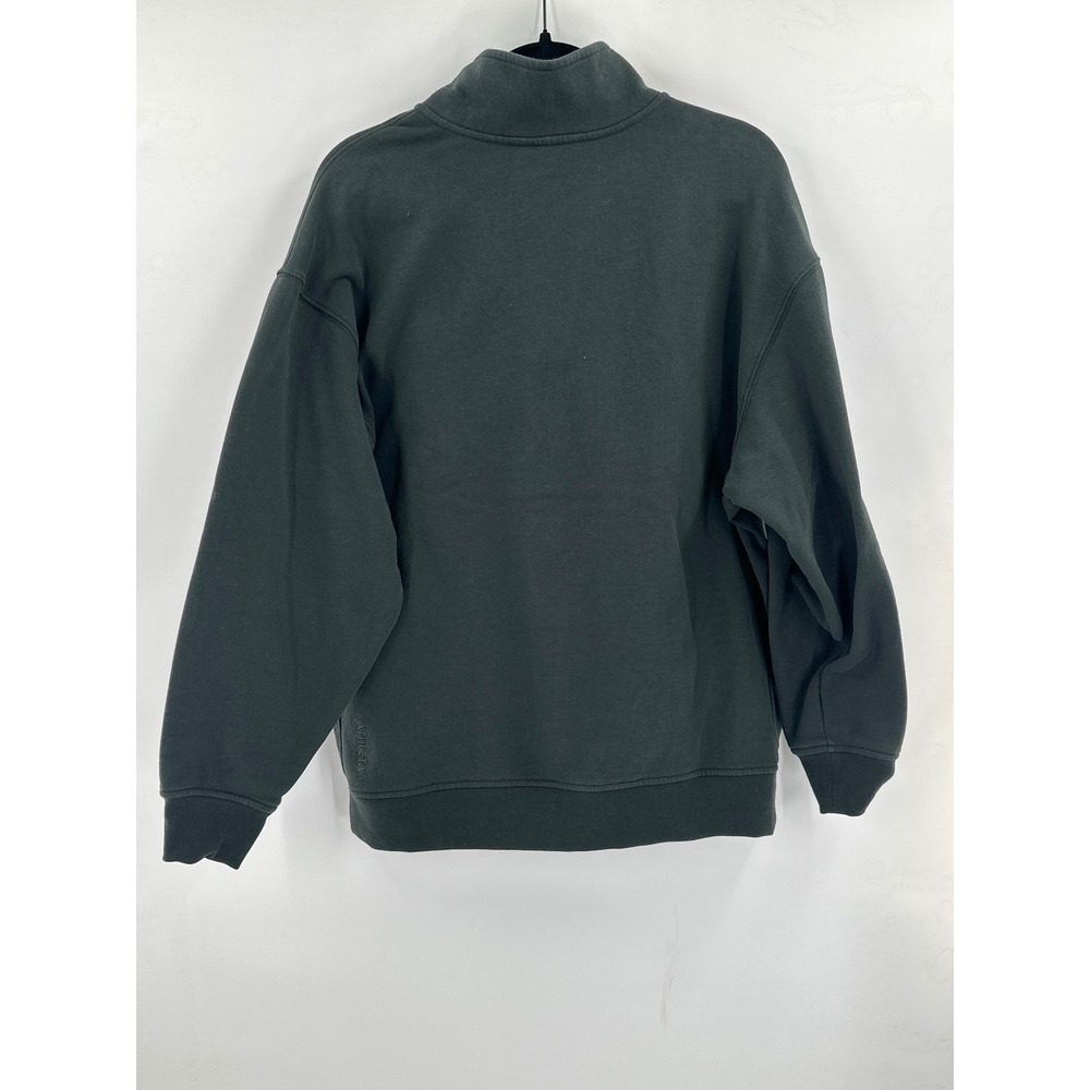 Athleta Forever Fleece 1/4 Zip Sweatshirt Green - Picture 4 of 6